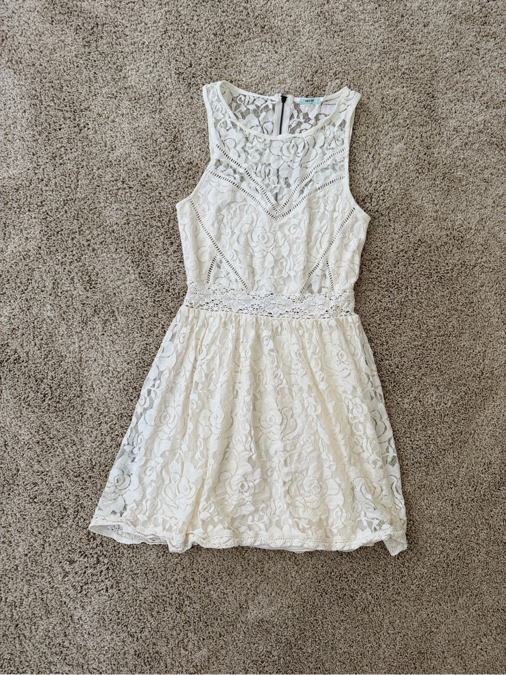 Junior’s Kimchi blue white lace dress.